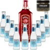Pack Gintonic - Gin Bombay Raspberry + 9 Fever Tree Mediterranean Water - 70cl + 9 * 20cl + Pot de 20 tranches de Citron ja