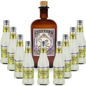 Pack Gintonic - Gin Monkey + 9 Fever Tree Sicilian Lemon Water - 50cl + 9 * 20cl 