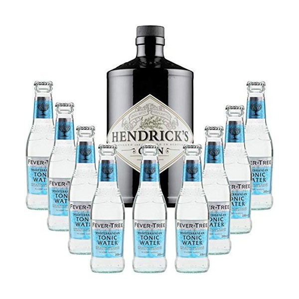 Gintonic - Gin Hendricks 41,3° + 9Fever Tree Mediterranean Water - 70cl + 9 * 20cl 