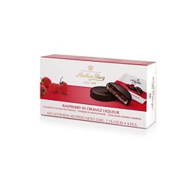 Pâtes damande avec rembourrage et revêtement chocolat Anton Berg, framboise en orange 8 pièces/220 g Spécialité danoise