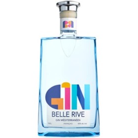 BELLE RIVE - Gin Méditerranéen Premium - Gin 40° - Idéal pour les Cocktails - Cadeau pour Homme ou pour Femme - 1 bouteille -