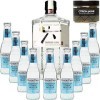 Pack Gintonic - Gin Roku + 9 Fever Tree Mediterranean Water - 70cl + 9 * 20cl + Pot de 20 tranches de Citron jaune déshydra