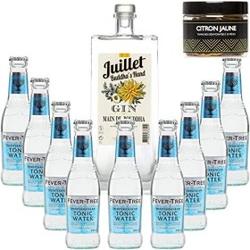 Pack Gintonic - Ferroni Gin Juillet"Main de Boudha" + 9 Fever Tree Mediterranean Water - 50cl + 9 * 20cl + Pot de 20 tranch