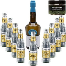 Pack Gintonic - Gin Christian Drouin + 9 Fever Tree Indian Premium Water - 70cl + 9 * 20cl + Pot de 20 tranches de Citron j