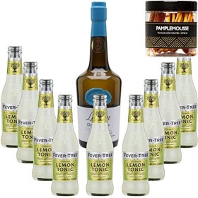 Pack Gintonic - Gin Christian Drouin + 9 Fever Tree Sicilian Lemon Water - 70cl + 9 * 20cl + Pot de 20 tranches de Citron j