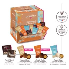 MONBANA - Assortiment de 300 croustilles de céréales et carrés de chocolats - Idéal pour Noël