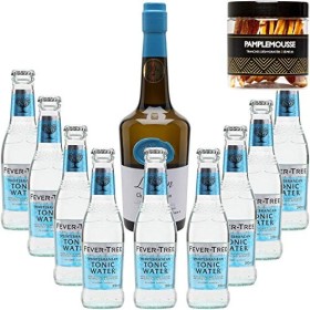 Pack Gintonic - Gin Christian Drouin + 9 Fever Tree Mediterranean Water - 70cl + 9 * 20cl + Pot de 20 tranches de Citron ja