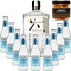 Pack Gintonic - Gin Roku + 9 Fever Tree Mediterranean Water - 70cl + 9 * 20cl + Pot de 20 tranches dOrange déshydratées