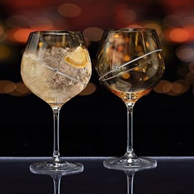 Dartington Crystal Célébrez la paire Gold Gin Tonic Copa