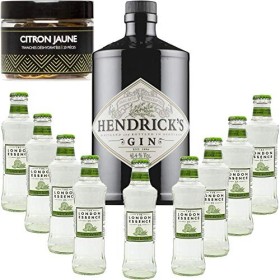 Gintonic - Gin Hendricks 41,3° + 9London Essence"Bitter Orange & Elderflower" - 70cl + 9 * 20cl + Pot de 20 tranches de Cit