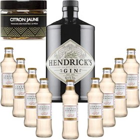 Gintonic - Gin Hendricks 41,3° + 9London Essence"Ginger Ale" - 70cl + 9 * 20cl + Pot de 20 tranches de Citron Jaune déshydr
