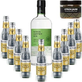 Pack Gintonic - Nikka Gin + 9 Fever Tree Indian Premium Water - 70cl + 9 * 20cl + Pot de 20 tranches de Citron jaune déshyd