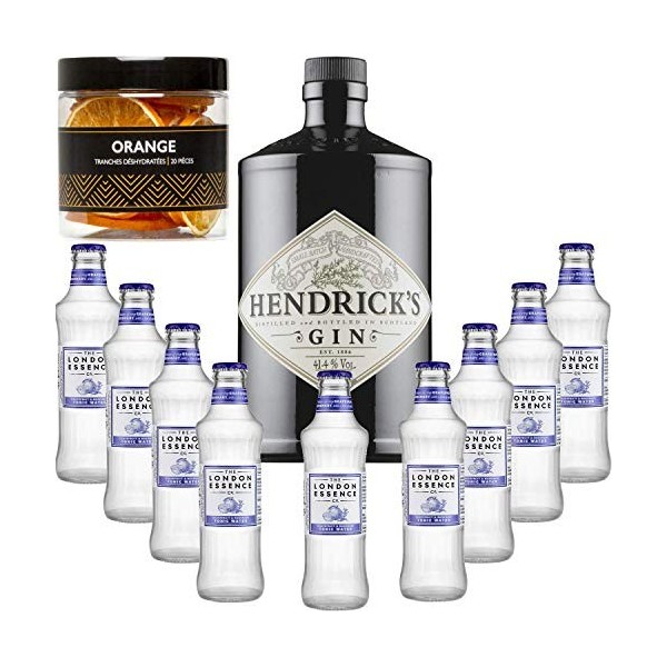 Gintonic - Gin Hendricks 41,3° + 9London Essence"Grapefruit & Rosemary" - 70cl + 9 * 20cl + Pot de 20 tranches de Orange dé