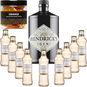 Gintonic - Gin Hendricks 41,3° + 9London Essence"Ginger Ale" - 70cl + 9 * 20cl + Pot de 20 tranches de Orange déshydratées.