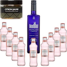 Gintonic - Gin Highclere Castle 43,5° + 9London Essence"White Peach & Jasmin" - 70cl + 9 * 20cl + Pot de 20 tranches de Cit
