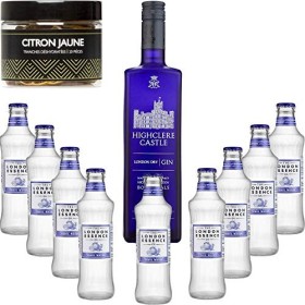 Gintonic - Gin Highclere Castle 43,5° + 9London Essence"Grapefruit & Rosemary" - 70cl + 9 * 20cl + Pot de 20 tranches de Ci