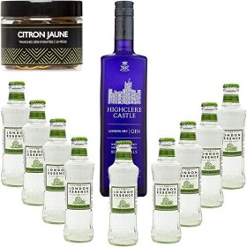 Gintonic - Gin Highclere Castle 43,5° + 9London Essence"Bitter Orange & Elderflower" - 70cl + 9 * 20cl + Pot de 20 tranches