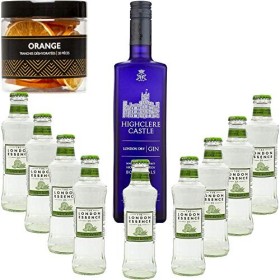 Gintonic - Gin Highclere Castle 43,5° + 9London Essence"Bitter Orange & Elderflower" - 70cl + 9 * 20cl + Pot de 20 tranches