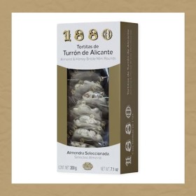 1880 - Mini galettes de Touron dAlicante, Qualité Suprême, sucrerie typique de Noël, Recette Artisanale, 200g