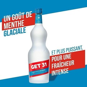 GET 31 Liqueur de Menthe Poivrée, Cocktail Digestif Fraîche, 24 % Vol, 100cL / 1L