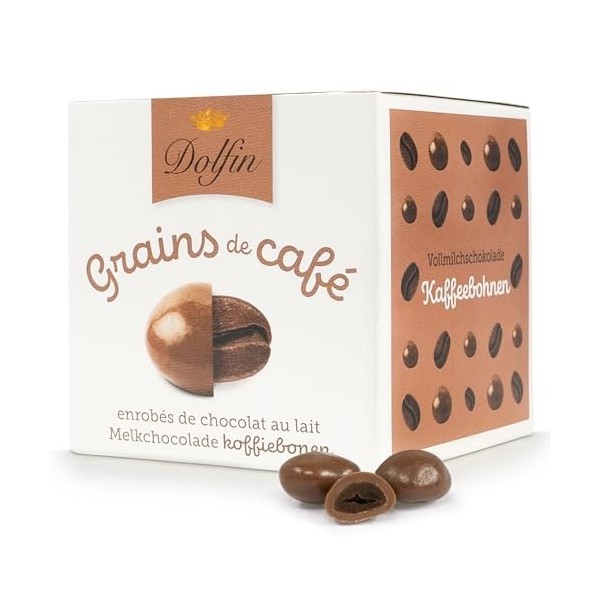 Dolfin Céréales au Chocolat Noir - Billes Enrobées Chocolat Aigre-doux Riche & Crémeux, Céréales Croquant - Idée Cadeau, Conf