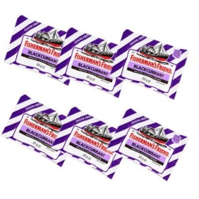 Fishermans Friend Blackcurrant Flavour Lozenges with Sweeteners 25g-PACK-OF-6 by Fishermans