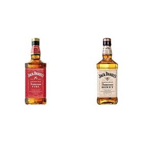 Jack Daniels Tennessee Fire Liqueur- 1 litre & Honey Liqueur Spiritueux à Base de Whisky, 70 cl