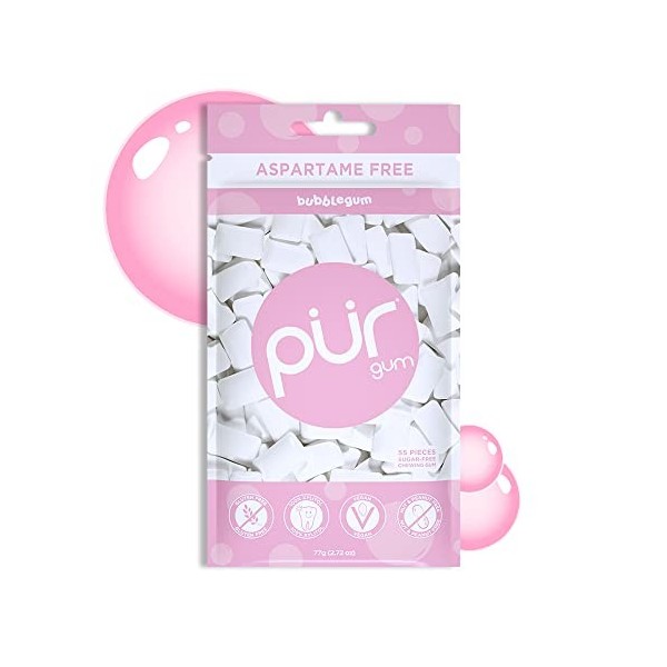Pur Gum | Chewing-Gum Sans Sucre | 100% Xylitol | Végétalien, Sans Aspartame, Sans Gluten Et Adapté Aux Diabétiques | Gum Nat