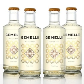 GEMELLii Bitter XXVI - Apéritif italien sans alcool - 4 bouteilles de 200 ml - Avec 26 extraits dherbes - Sucrés au jus épai