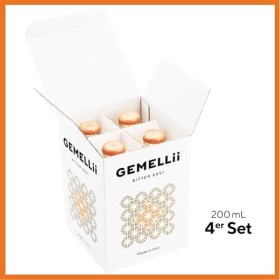 GEMELLii Bitter XXVI - Apéritif italien sans alcool - 4 bouteilles de 200 ml - Avec 26 extraits dherbes - Sucrés au jus épai
