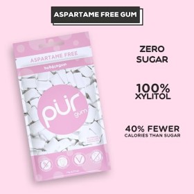 Pur Gum | Chewing-Gum Sans Sucre | 100% Xylitol | Végétalien, Sans Aspartame, Sans Gluten Et Adapté Aux Diabétiques | Gum Nat