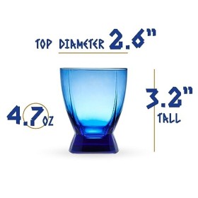 Ouzo, Raki et Arak Lot de 4 verres à siroter | Bleu méditerranéen de 133,2 g pour boire des liqueurs aromatisées à lanis, de