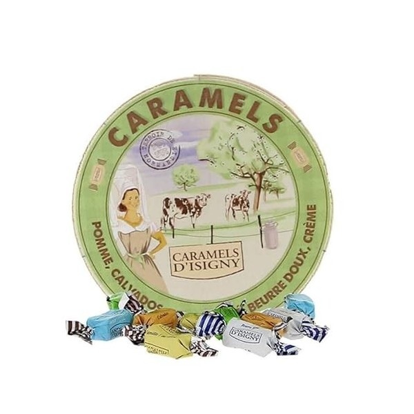 Caramels dIsigny - Assortiment de Caramels - Boite Camembert de 75g - Produits-Normandie