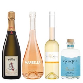 Pack Love on the Beach - Odyssée 319 Blanc de Blancs 75cl - Marbella Blush Rosé 75cl - Moscatel Naranja 50cl - GauGin Beach 7