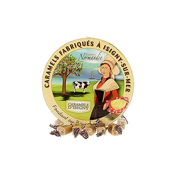 Caramels dIsigny - Assortiment de Caramels - Boite Camembert de 75g - Produits-Normandie
