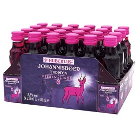 St. Hubertus JOHANNISBEER Tropfen Beeren-Likör 15,3% Vol. 24x0,02l