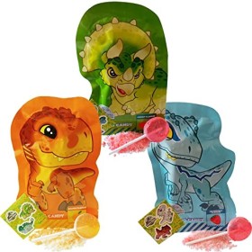Lot de 6 bonbons dinosaures avec sucettes et autocollants