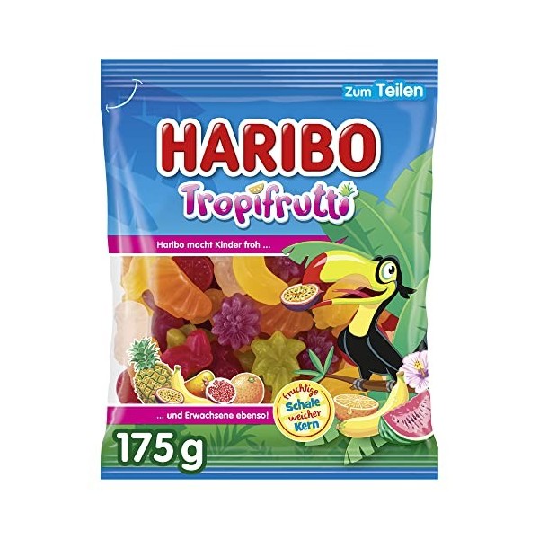 HARIBO Bonbon,Tropifrutti,Dragees,Bonbons,175 Gramme Total 1 Unité Lot de 1 