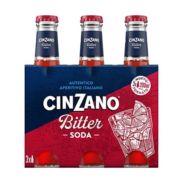 CINZANO Bitter soda Pack 3 x 20 cl étui 60 cl