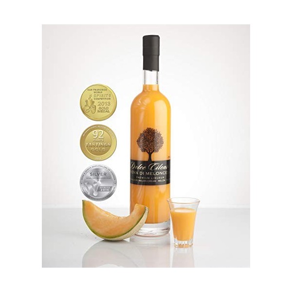 Crème de Meloncello Liqueur 700ml - Dolce Cilento Liqueur de Crème de Melon Cantaloup Italien 3 médailles 
