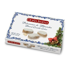 Doña Jimena Polvorones à Base de Farine de Blé/dAmandes Grillées 250 g 1 Unité & Touron Tendre avec du Miel/Amandes sans Glu