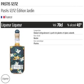 Pastis 12/12 Édition Jardin - Origine France - 70cl
