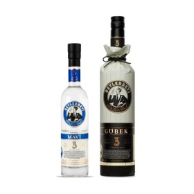 Beylerbeyi - Lot Raki Göbek 70cl + Mavi 35cl | Eau de Vie Turque Aromatisée à lAnis - 100% Raisins Frais - Sans Sucres Ajout