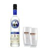 RAKI Beylerbeyi | Lot de 1 Bouteille de Mavi Raki Turc de 100cl + 2 Verres à Raki | Eau de Vie Turque Aromatisée à lAnis - 1