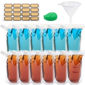 Lot de 12 flacons à liqueur dissimulables et réutilisables 236,8 g 