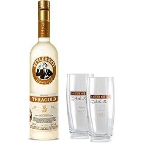 RAKI Beylerbeyi | Lot de 1 Bouteille de Teragold Raki Turc de 100cl + 2 Verres à Raki | Eau de Vie Turque Aromatisée à lAnis
