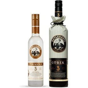 Beylerbeyi - Lot Raki Göbek 100cl + Teragold 35cl | Eau de Vie Turque Aromatisée à lAnis - 100% Raisins Frais - Sans Sucres 