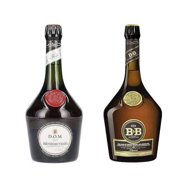 Duo de bénédictine - 1 bouteile de classic 75cl + 1 prémix de B&B 1L - Produits-Normandie