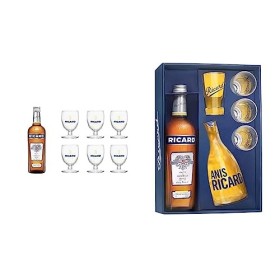 Pack RICARD Pastis de Marseille + 6 verres Apéritif anisé - 45%, 70cl & Coffret RICARD Pastis de Marseille Années 50 Apéritif