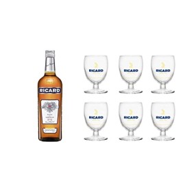 Pack RICARD Pastis de Marseille + 6 verres Apéritif anisé - 45%, 70cl & Coffret RICARD Pastis de Marseille Années 50 Apéritif